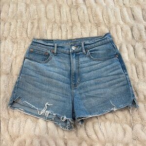 American Eagle Outfitters Blue Jean Shorts Distressed High-Waisted
